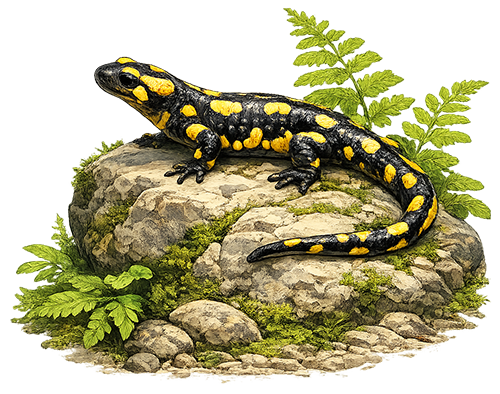 salamandra plamista ilustracja