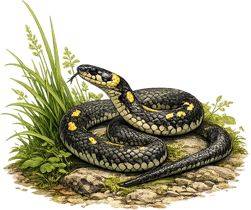 Zaskroniec zwyczajny - ilustracja