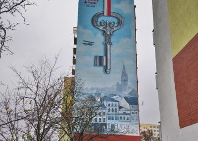 Mural artystyczny z kluczem w Bydgoszczy - wielki mural patriotyczny wykonany na 100-lecie powrotu Bydgoszczy do Polski. Symboliczny kucz do miasta został przekazany przez niemieckiego burmistrza miasta polskiemu urzędnikowi.