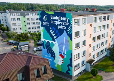 namalowany mural reklamowy - cementownia Warta
