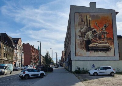 wykonany mural - Chorzowski Szlak Spacerowy, 4 murale w ramach Budżetu Obywatelskiego