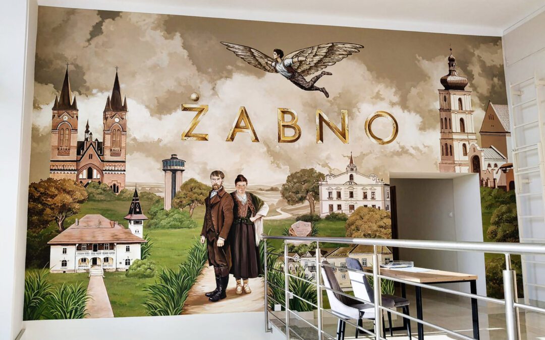 wykonany mural w urzędzie miasta