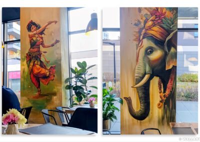 powiększenia - malowidła w restauracji