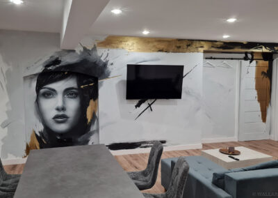 Wandgemälde in einem Raum