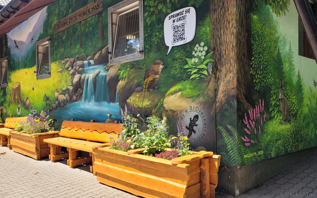 wykonany mural w Żywcu wraz z grą muralową