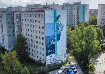wykonany mural - bieg chomiczówki