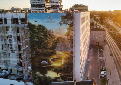 wykonany mural świetlny w Bydgoszczy