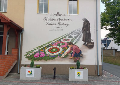 wykonany mural - kwietny dywan