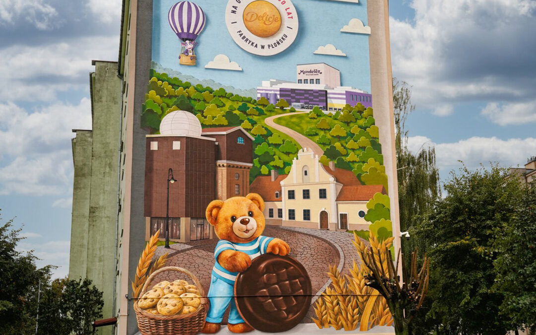 wykonany mural w Płońsku dla fabryki Mendelez