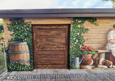 wykonany mural - rodzina Ulmów, Straszęcin