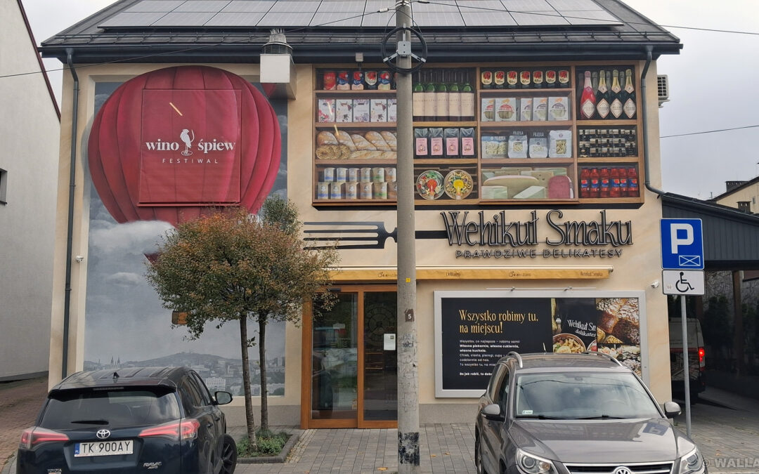 wykonany mural - Delikatesy Wehikuł Czasu